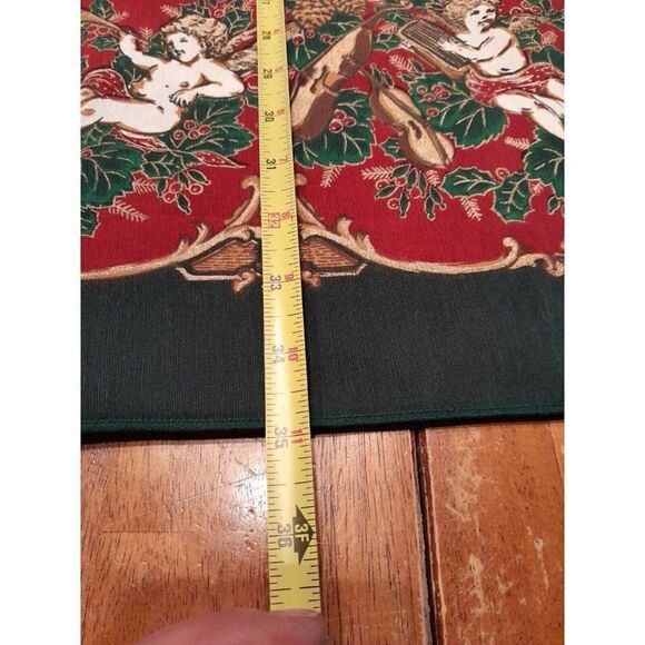 Vintage Christmas Cherubs Tablecloth Rectangle 70x51 Fashion Industries - READ - Picture 11 of 13